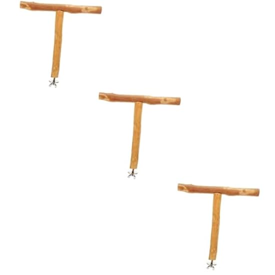 Mipcase 3pcs Bird Wood Stick Bird Rest Stand Bird Play Stand Parrot Paw Grinding Stick Cockatiel Playground Parrot Exercise Toys Wood Toys Natural Pole Bite Branch Wooden Chew
