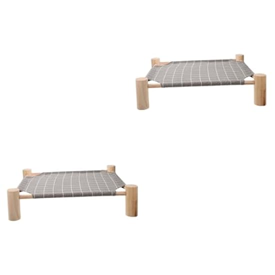 FOMIYES 2pcs Pet Camp Bed Cat Tent Breathable Cat Bed Puppy Cots Beds Elevated Cooling Pet Cot Cat Beds for Indoor Cats Raised Pet Bed Covered Cat Bed with Cover Cotton Linen Pet Supplies