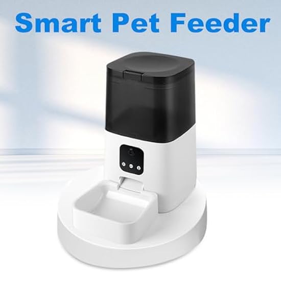 Karlak Automatic Pet Feeder with Camera Timed Dosing 4L Dry Food Dispenser Dual Power Supply for App Remote Feeding for Cats and Dogs