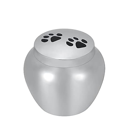 ETOHFA Dog/Cat Paw Print Stainless Steel Cremation Urns for Ashes for Pet Keepsake Memorial Jewelry Funeral Casket