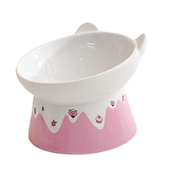 BCOATH Pet Cat Ceramic Bowl Raised Dog Bowls Fatigue Pe