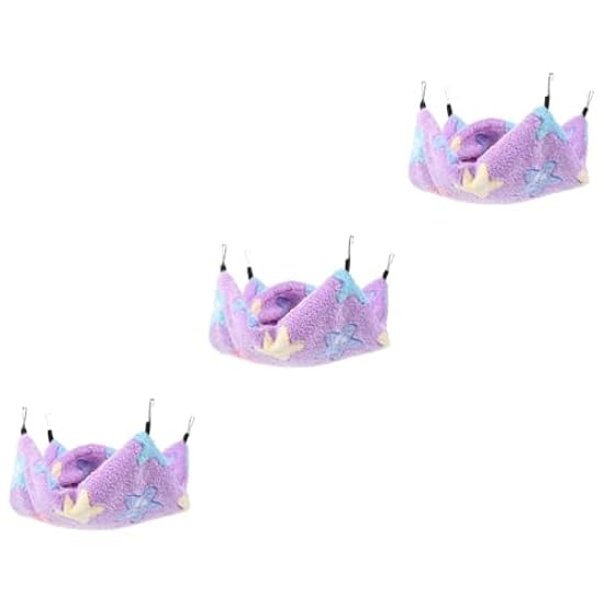 NOLITOY 3pcs Envelope Sleeping Bag Rabbit Toy Chinchilla Accessories Plush Toy Hamster Hideout Bird Toys Mini Houses Mini Plushies Lovely Hanging Bed Pet Supplies Squirrel Flannel Purple