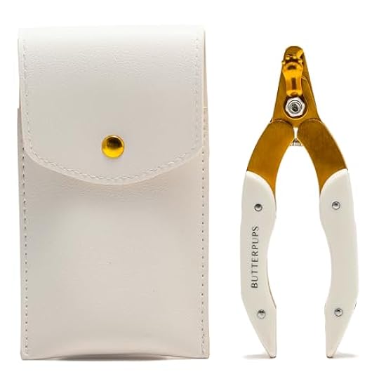 BUTTERPUPS - Professional Luxury Stainless Steel Dog Nail Clipper with Faux Leather Case, includes Safety Guard for Easy and Precise Cutting to Avoid Over Cutting, Designed for Small Medium Large Pets