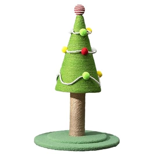 Fonowx Kitty Tree Scratcher Post, Cats Scratcher Christmas Kitty Tree, Kitten Kitty Sisal Scratch Tree for Outdoor, Kitty, Large Cat, M