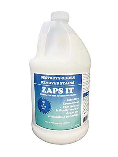 CARE Zaps It Concentrate Pet Odor Eliminator (Each Gallon Makes up to 32 gallons of Solution!) Keep Pet Urine Off Carpets, Rugs - Use in Outdoor Potty Areas Causing Odor Issues (4 Gallons)