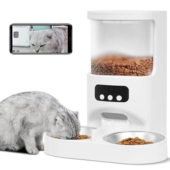 Automatic Cat Feeder with Camera for 2 Cats,1080P HD Vi