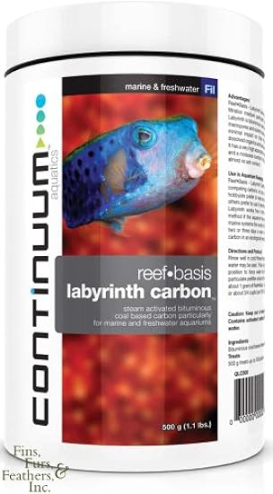 Continuum Aquatics Reef Basis Labyrinth Carbon – Coal Based Carbon Filter Media for Marine Saltwater and Freshwater Aquariums