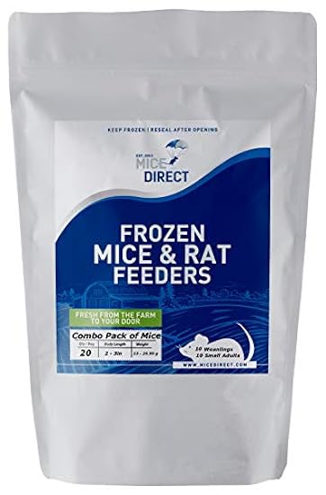 MiceDirect Frozen Mice Combo Pack of 20 Weanling & Smal