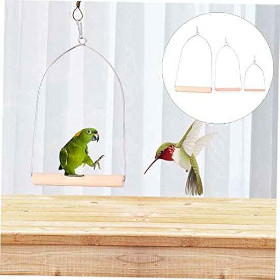 9 Pcs Parrot Stand Chew Toy Hummingbird Swing Bird Swing Perch Bird Bite Toy Toys for Birds Summer Dresses Dogs Budgie Perch Wooden Swing Wood Toys Portable Training Bench Iron