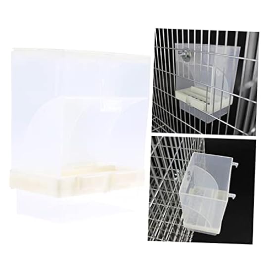 Angoily 3pcs Box Feeding Food Cage Feeder Bird Cage Food Reptile Feeder to Feed Crawl Splash Food Birdcage Parrot Food Bird Cage Accessories Canary Food Cat Litter Deodorizer Pet