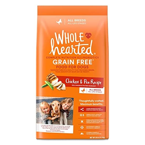 WholeHearted Grain Free All Life Stages Chicken & Pea Recipe Dry Dog Food, 25 lbs.