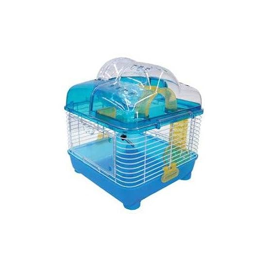 10 in. Clear Plastic Hamster-Mice Cage in Blue