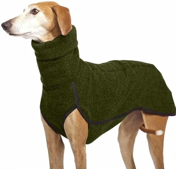 Autumn and Winter Warm Greyhound, Labrador, Shepherd, Large Dog, Clothes, Turtleneck, Sweater, Stretch Fleece, Dog Sweater, Vest, Pet Jacket,XL,Green