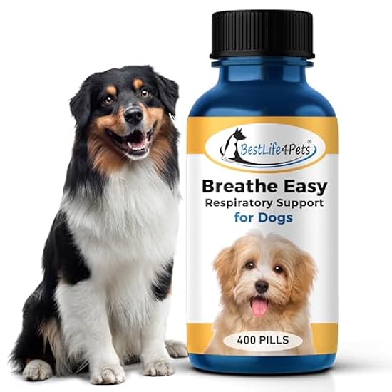 BestLife4Pets Breathe Easy Respiratory Support for Dog - All-Natural All-in-One Pet Supply for Natural Relief for Kennel Cough, Runny Nose, Sneezing and Sinus Congestion - Easy to Use Pills