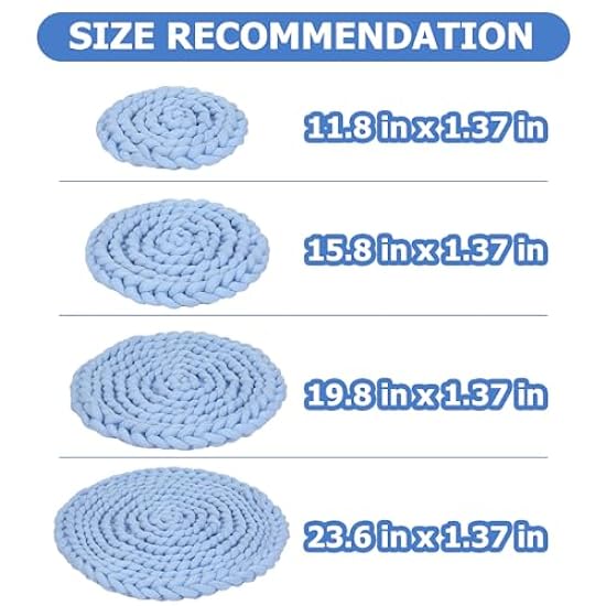 MAKISCOR Cat Dog Bed Mat/Cushion/Pad/Mattress/Rug – Round and Breathable Pet Sleeping Mat (Blue, 19.8 Inches)