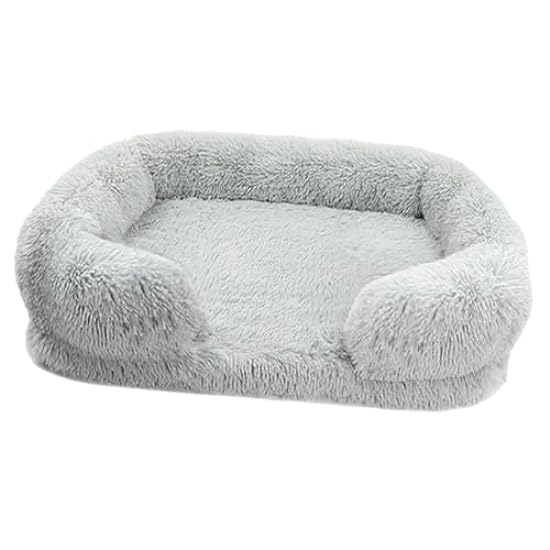 Fluffy Dog Bed, Plush Calming Dog Bed, Orthopedic Calming Cat Nest, Pet Sofa Bed with Removable Washable Cover, Nonskid Bottom Round Donut Dog Bed for Medium Small Large Dogs Puppies Kitten Cats