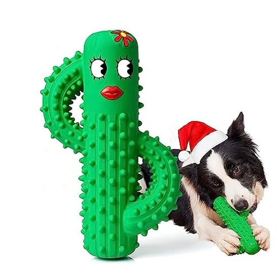 Haoyegxm Dog Toys, Indestructible Tough Squeaky Dog Chew Toys, Small, Medium, Large Dog Puppy Teething Toys (Cactus)