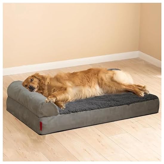 Jumbo Dog Bed, with Egg FoamSupport Huge Dog Bed, Washable Removable Cover with Zipper and Non-Slip Bottom Bolster,style2-XL(44×32×3in)