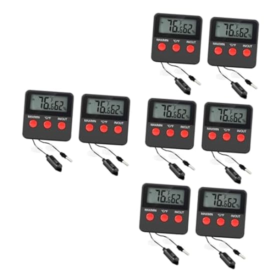 FRCOLOR 8 Sets Pet Thermometer Thermostat for Reptiles Oven Water Freezer Brooder Plate Reptile Accessories Electronic Temperature Hygrometer Turtle Number Abs Animal