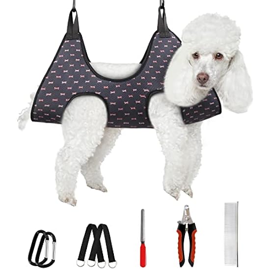 Supet Dog Grooming Hammock Harness for Cats Dogs, Relaxation Pet Grooming Hammock Restraint Dog & Small Animal Leashes Sling for Grooming Dog Grooming Helper for Nail Trimming Clipping Grooming