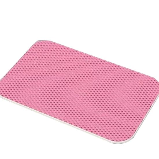 Mat Cat Litter Trapping Mat, Honeycomb Double Layer Design, Urine and Water Proof Material, Scatter Control, Less Waste，Easier to Clean,Washable (Color : Pink, Size : 58x58cm/22.8x22.8in)