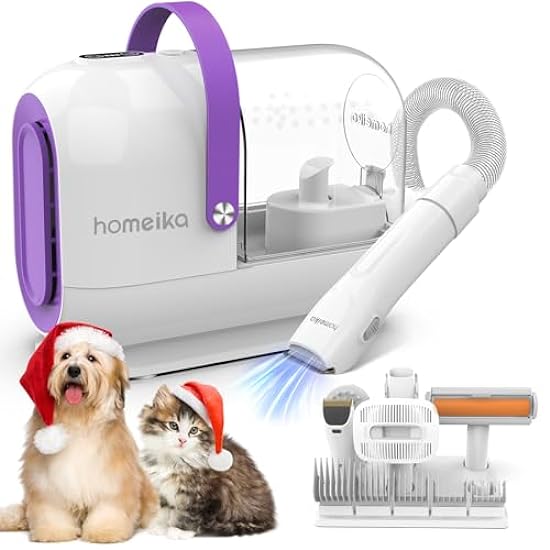Homeika Dog Grooming Kit & Vacuum, 3L Pet Grooming Vacuum 99% Pet Hair Suction, 7 Pet Grooming Tools, 5 Combs, Quiet Pet Vacuum Groomer with Hair Roller, Massage Nozzle for Shedding Dogs, Cats