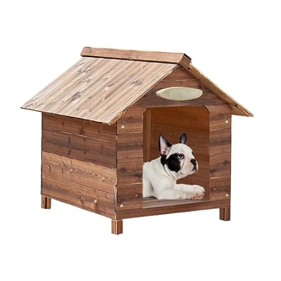 Wooden Dog House Outside Pet Supplies Small Medium Large Dog Kennel Outdoor Indoor Weatherproof (no Door no Window - M)