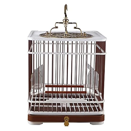 LVTFCO Solid Bird Cage Portable Bird Carrier Plastic Bird Cage with Feeding Cups Bird Travel Cage for Extra Small Finches Parakeet Birdcage (Size : CH)