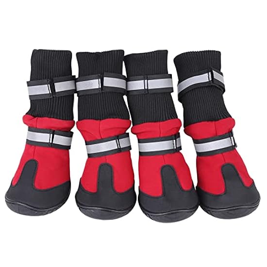 4PCS Dog Shoes for Large Dogs, Waterproof Dog Boots Paw Protectors, Dog Shoes for Hot Pavement, Pet Dog Shoes Non Slip Protective Boots for Large Dogs(XL-red)