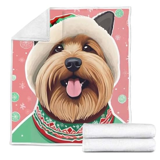 FunkySmiley Hipster Xmas Pet Pop Arts, Puli, 231014 - Cozy Plush Fleece Blanket for Dog Lovers, Full-Color Paw Print Design
