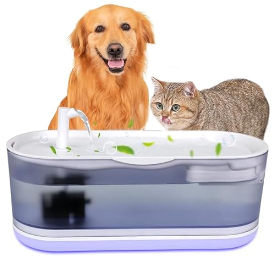Cat Water Fountain: 78oz/2.3L Dog Water Dispenser for D