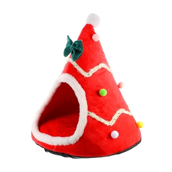 Angoily Pet Christmas Nest Cat House Outdoor Cat Tent C