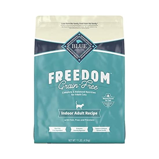 Blue Buffalo Freedom Grain Free Natural Indoor Adult Dry Cat Food, Fish 11-lb