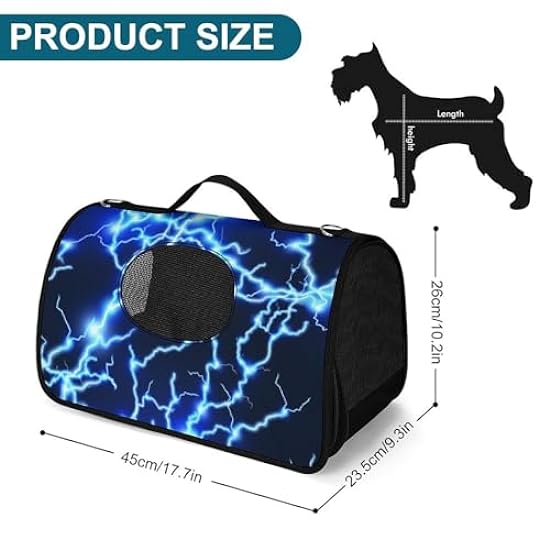Blue Lightning Soft-Sided Kennel Fashion Pet Carrier Capsule Pet Travel Handbag for Puppies Dogs Cat