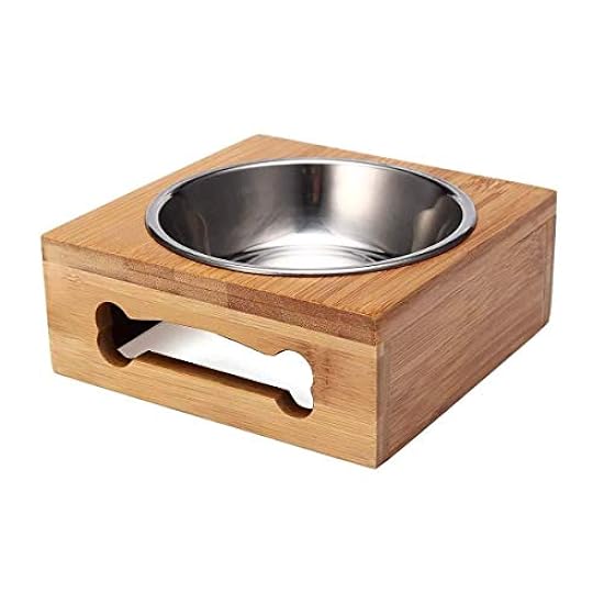 Automatic Feeders Double Single Dog Bowls for Bamboo Rack Feeder Pet Cats Feeding Dishes Pet Puppy Stainless Steel Food Water Bowl (15.215.55.3cm) Portable