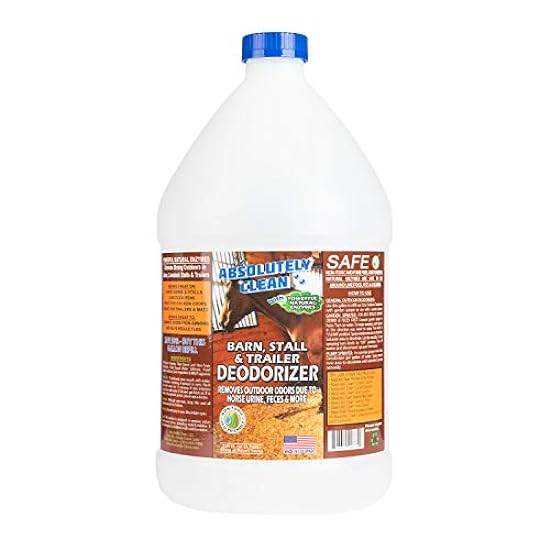 Absolutely Clean Barn, Stall, or Horse Trailer Deodorizer, Natural-Based Cleaning Spray (128oz)