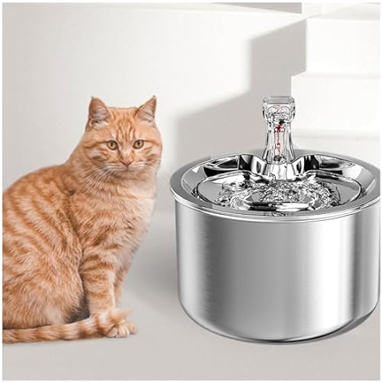 DEHIWI Kitty Fountain, Cat Pet Fountain, 2L/67OZ Mute,Smart Constant Temperature,Easy to Clean Water Dispenser for Cats, Suitable for Cats, Dogs and Other Pets