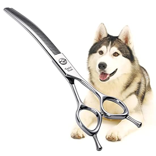 Fenice Peak Dog Grooming Shears Curved Thinning Scissors for Dogs and Cats Face Body Trimming Shears 440C 7.5´´