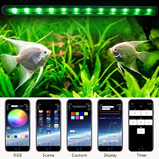 Jenklight LED Aquarium Light with Timer 7/24 Auto for 27-32 Inch Fish Tank, RGBW Full Spectru Color Changing Phone App Bluetooth Remote Aquarium Lighting