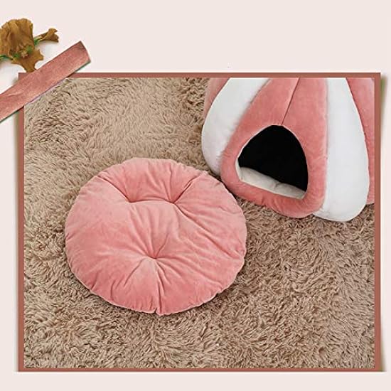 Cat Tent Bed, 2-in 1 Self-Warming Comfortable Triangle Cat Igloo Bed Cozy Pet Bed Warm Cave Nest Sleeping Bed Puppy House with Removable Washable Cushioned for Cats and Small Dogs
