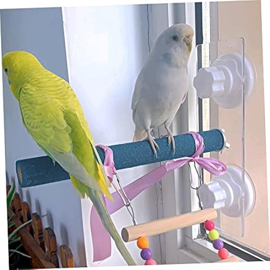 FOMIYES 4pcs Bird Stand with Suction Cup Parakeet Bird Cage Parrot Standing Rod Parakeet Cage Accessories Parrot Shower Perch Perches Wood Toy Parrot Plaything Acrylic Xuan Feng