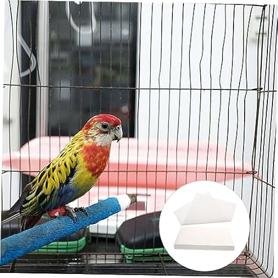 NOLITOY 300 Pcs Feces Paper Bird Cage Pad Parrot Cage Bottom Cushion Disposable Bird Cage Liners Small Diaper Liners One-time Bird Cage Cushion White Birdcage Non-Woven Fabric Pet Mat