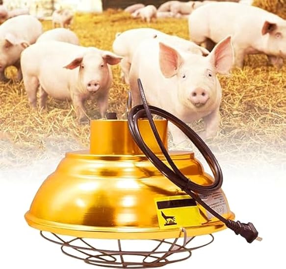 NEZIH Infrared Heat Lamp for Poultry, Heat Lamp Bulbs for Chickens, Adjustable Temperature 200W-400W Halogen Heating Lamp in Aluminum Alloy with Power Cord Perfect for Breeding Farm Family