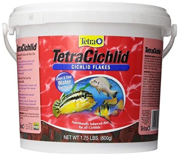 TetraCichlid Cichlid Flakes 1.75 Pounds, Fish Food, Clear Water Advanced Form