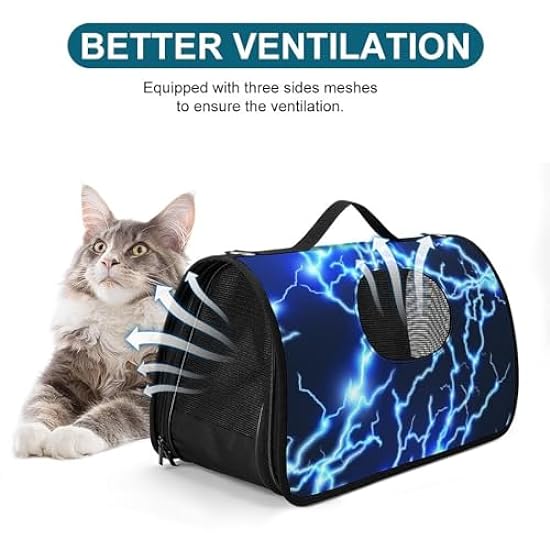 Blue Lightning Soft-Sided Kennel Fashion Pet Carrier Capsule Pet Travel Handbag for Puppies Dogs Cat