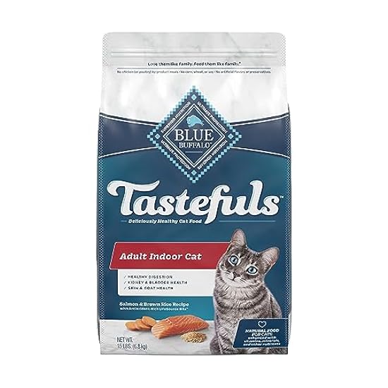 Blue Buffalo Tastefuls Indoor Natural Adult Dry Cat Food, Salmon 15lb bag