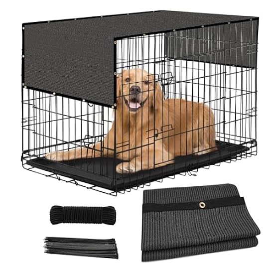 Amagenix Dark Grey Sun Shade Cloth with Grommets, 10´X22´ft 90% UV Block Dog Crate Cover for Outdoor House Chicken Coop Pet Playpen Greenhouse Porch CMGNPET03, incliuding Zip Ties (We Customized)