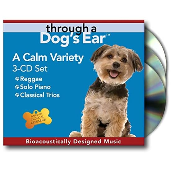 iCalmPet | Through a Dog´s Ear: A Calm Variety | | 3-hrs | Reduces anxiety with solo piano, classical trios, and reggae rhythms to stay calmer longer
