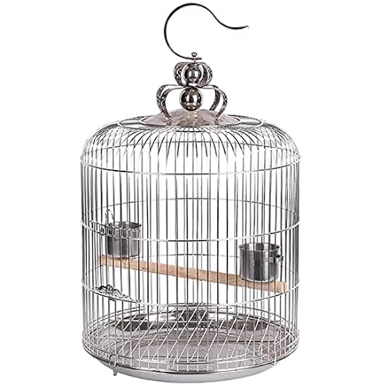 Stainless Steel Parakeet Bird Cage Hanging Bird Cage with Stand for Small Parrot Canary Parakeets Finches Macaw Cockatiels (Size : 40x40x67cm)