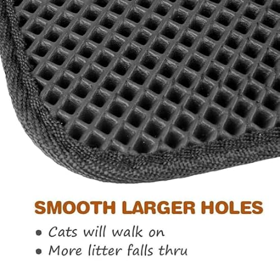 Cat Litter Capture Mat Is Honeycomb-shaped Double-layered, Waterproof, and The Cat Litter Box Mat is Dispersed And Controlled to Reduce Waste and is Non-slip. (Color : Black, Size : 60x45cm/23.6x17.